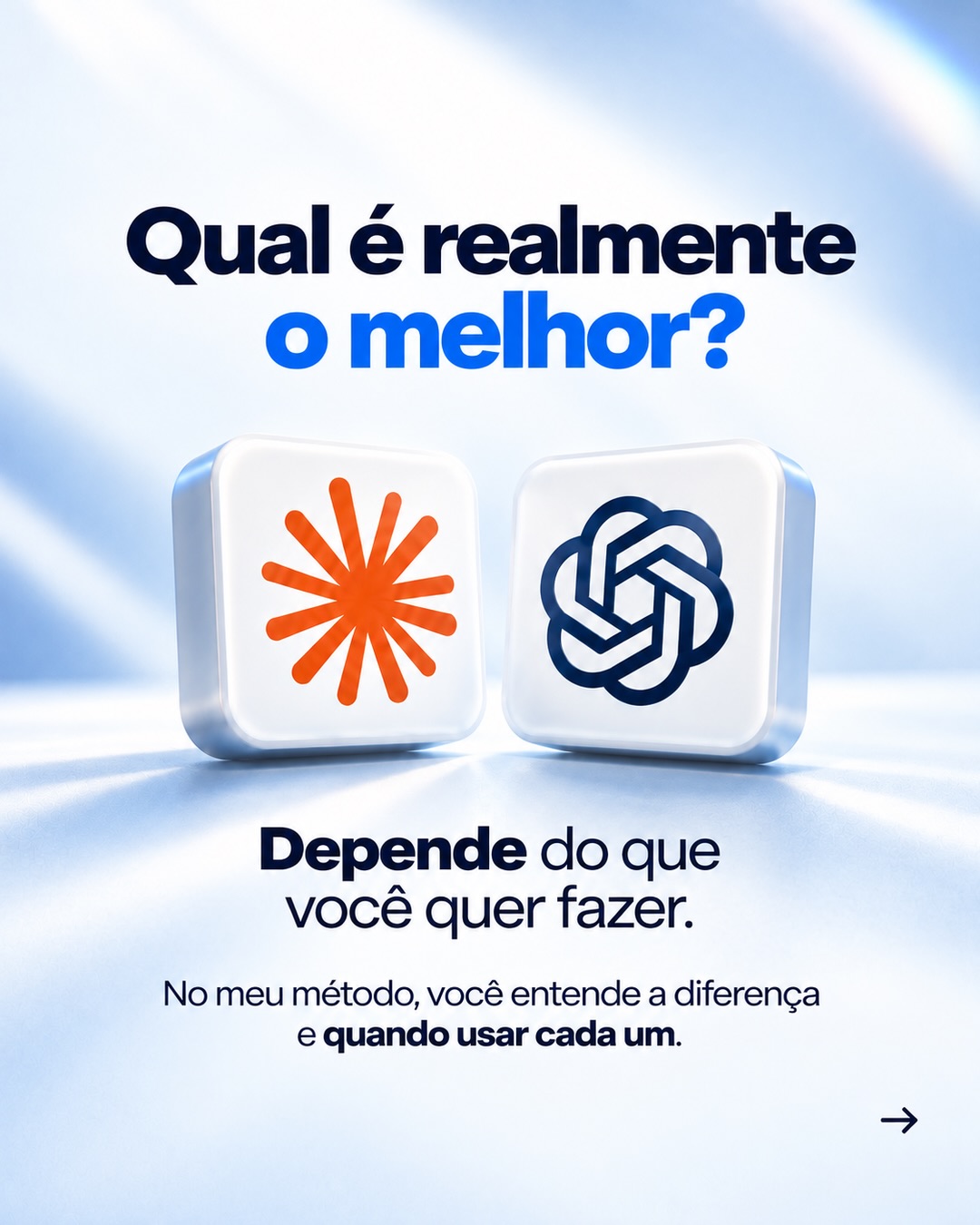 Claude ou ChatGPT: qual é realmente o melhor? Depende do que você quer fazer. No método, você entende a diferença e quando usar cada um.